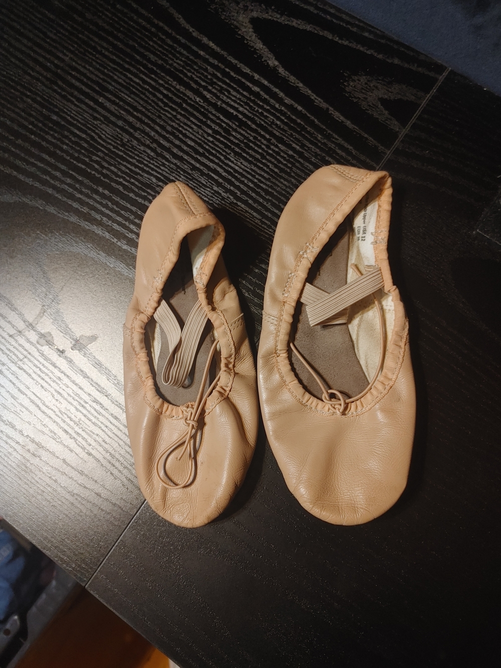 Children's Tan Ballet Slip-On Dance Shoes - Soft Elastic Topline
